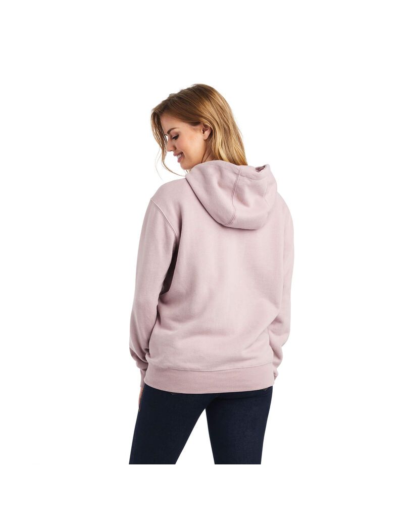 Sweat à Capuche Ariat REAL Sequin Logo Rose Femme | PTK-63112212