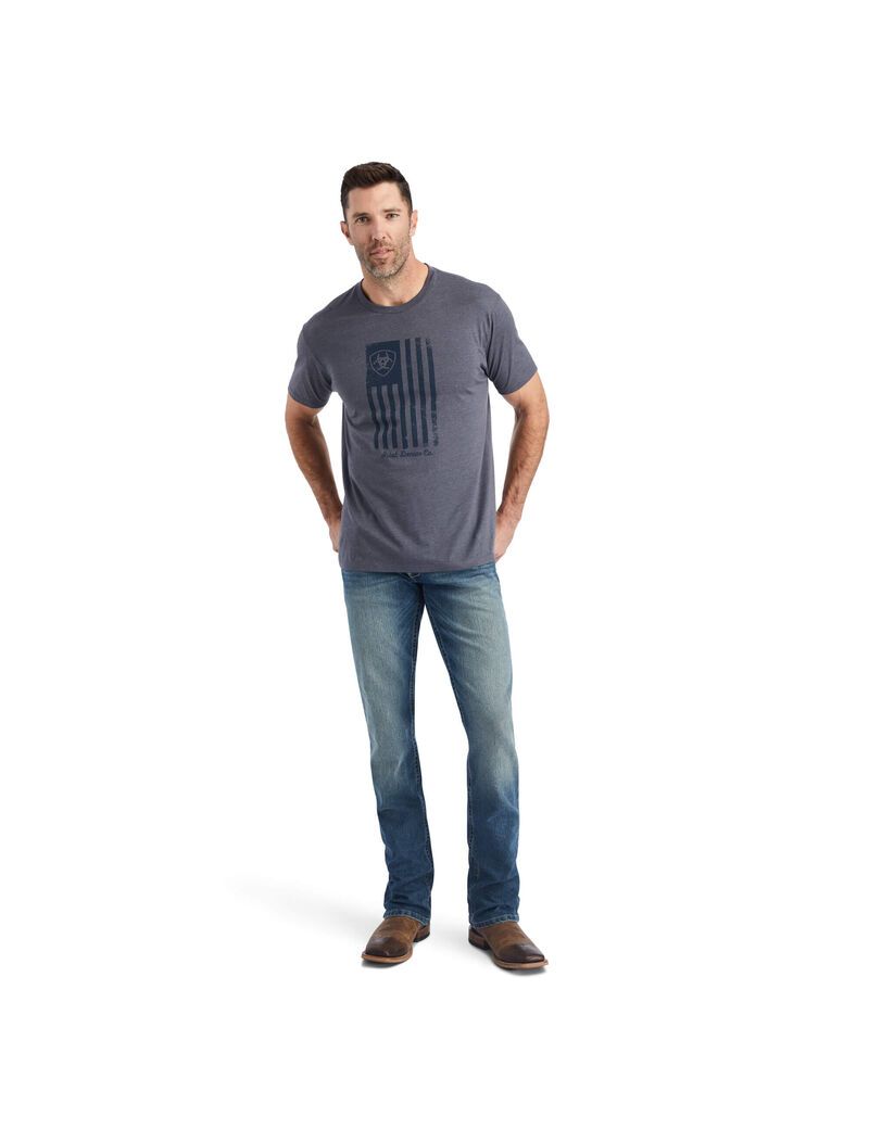 T Shirts Ariat Faded Titane Homme | CFI-24967326