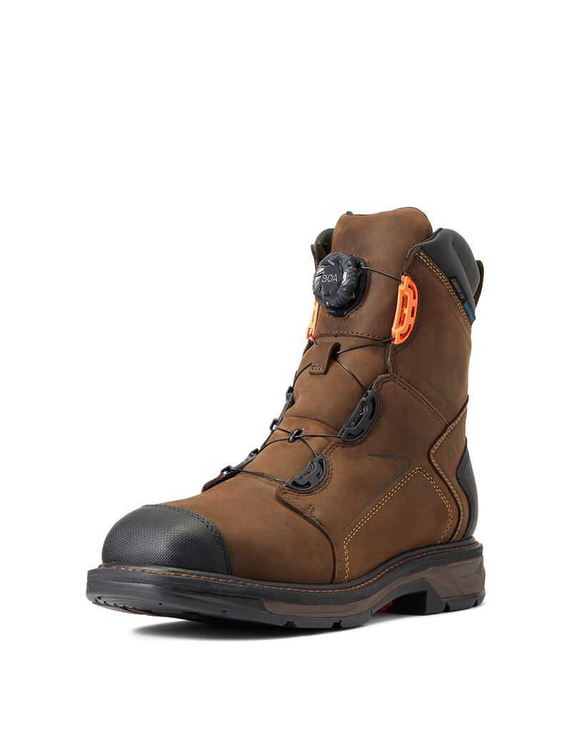 Bottes de Travail Ariat WorkHog XT 8' BOA Imperméables Carbon Embout Chocolat Marron Homme | WEP-31909918