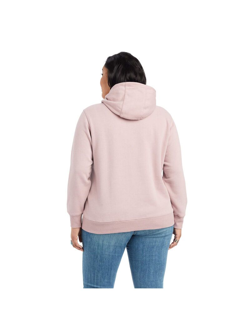 Sweat à Capuche Ariat REAL Sequin Logo Rose Femme | PTK-63112212