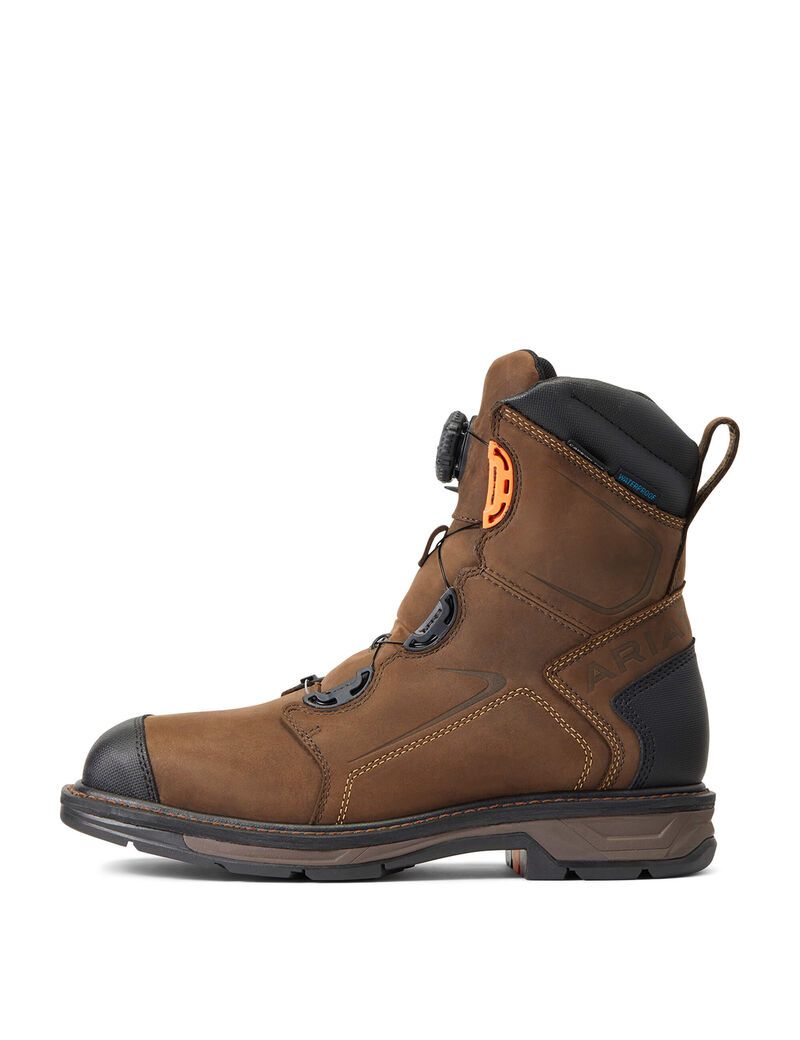 Bottes de Travail Ariat WorkHog XT 8' BOA Imperméables Carbon Embout Chocolat Marron Homme | WEP-31909918