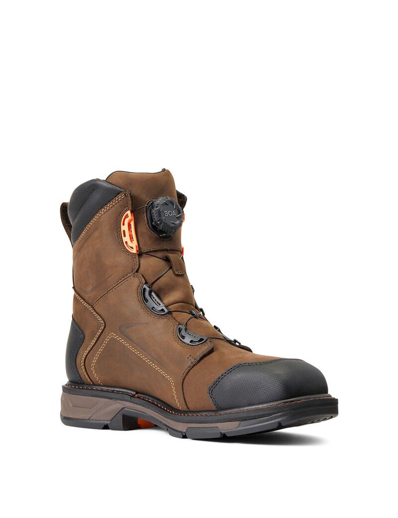 Bottes de Travail Ariat WorkHog XT 8' BOA Imperméables Carbon Embout Chocolat Marron Homme | WEP-31909918