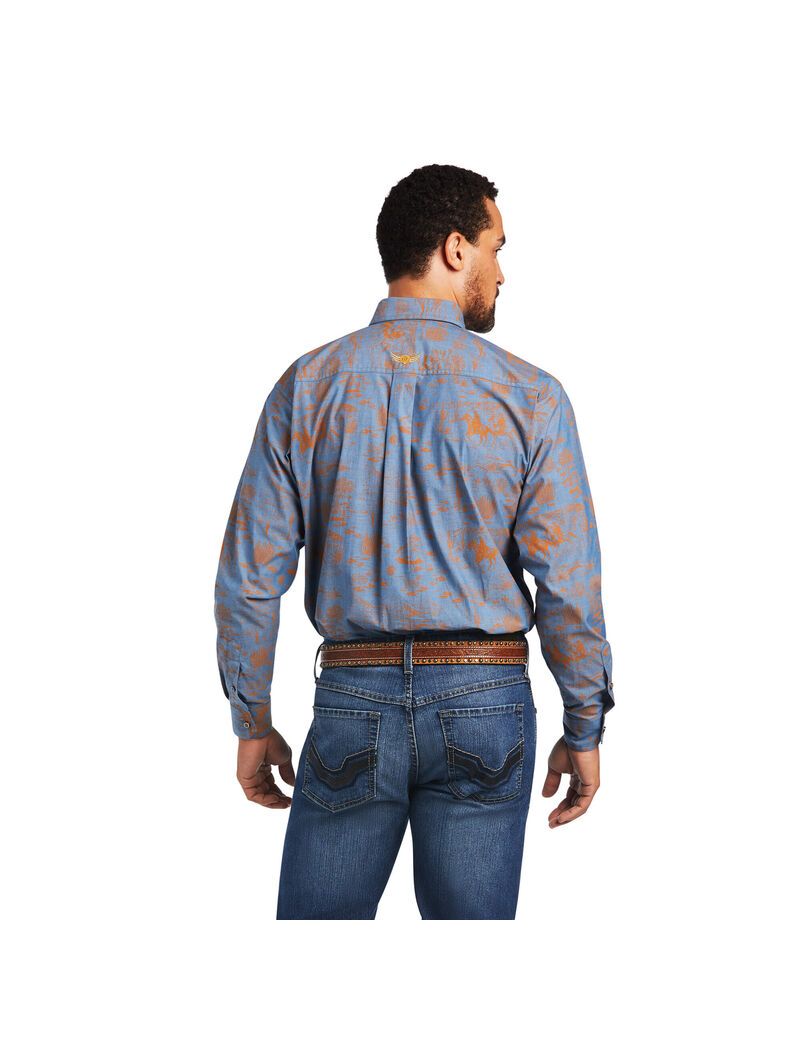 Chemises De Costume Ariat Relentless Cordage Stretch Classiche Fit Bleu Homme | UYO-29996028