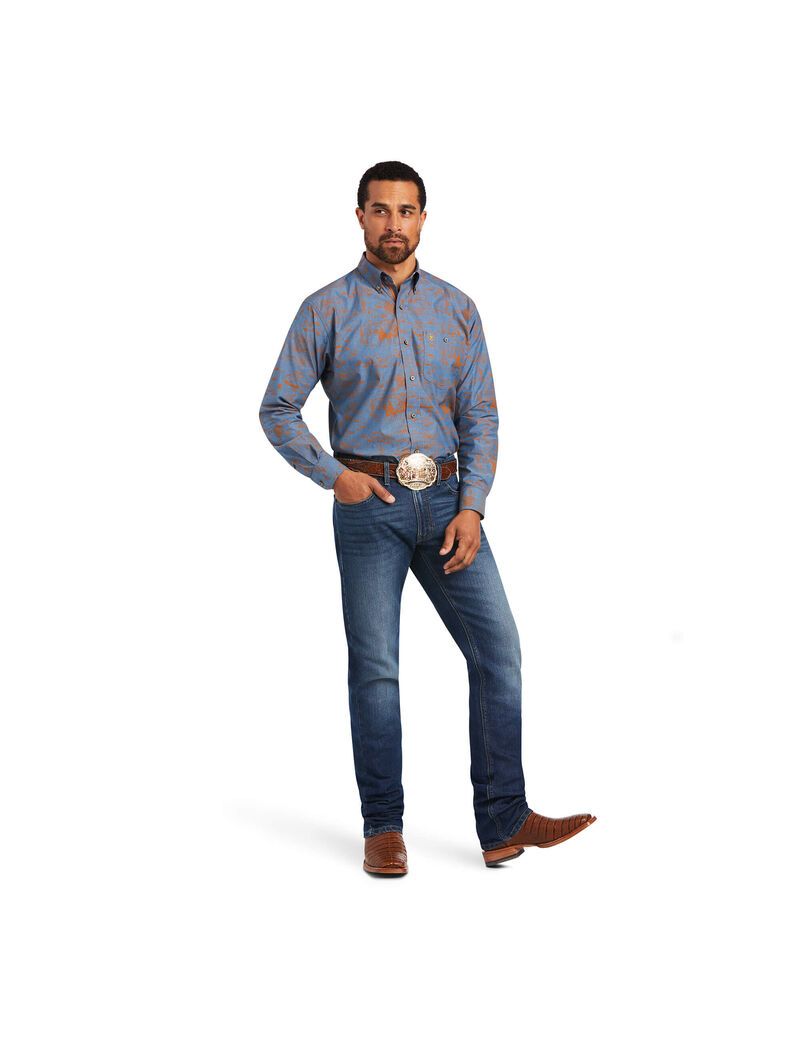 Chemises De Costume Ariat Relentless Cordage Stretch Classiche Fit Bleu Homme | UYO-29996028