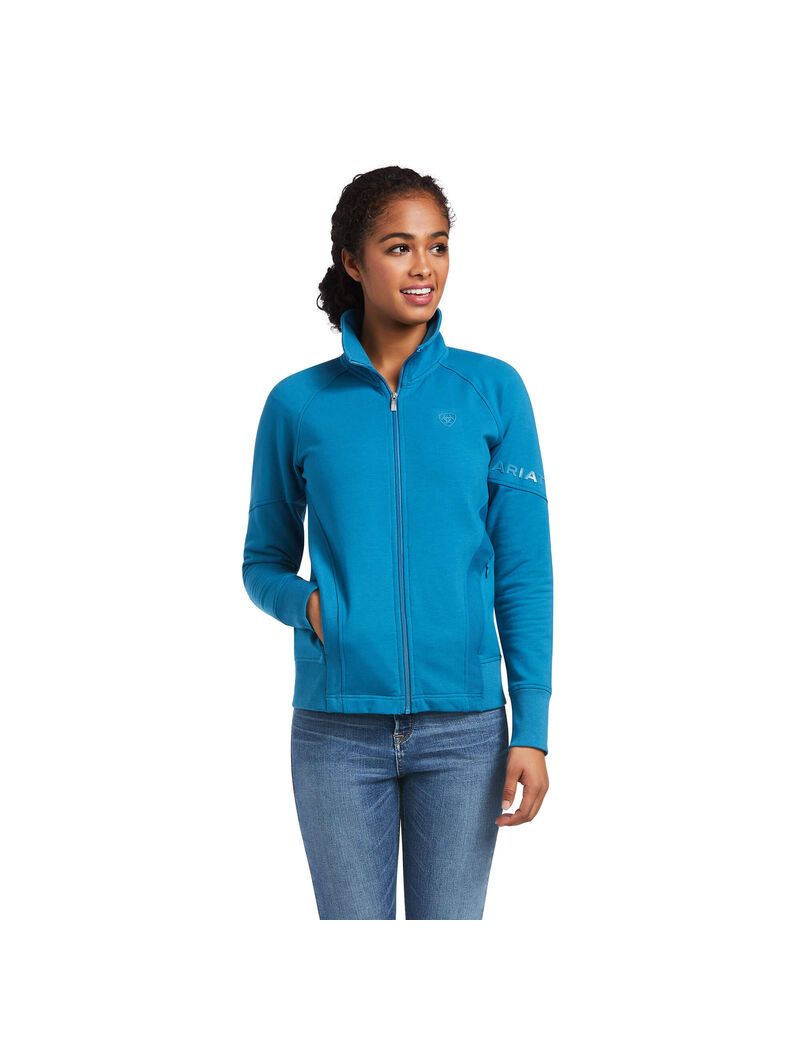 Sweats Ariat Largo Full Zip Bleu Femme | HKB-56733498