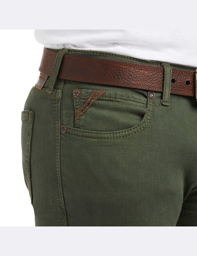 Jean Ariat M7 Rocker Stretch Grizzly Droit Vert Olive Homme | ELB-22425240