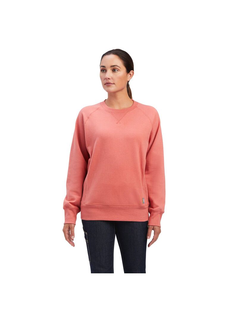 Vêtements De Travail Ariat Rebar Workman Washed Fleece Sweatshirt Rose Femme | SUP-74582840