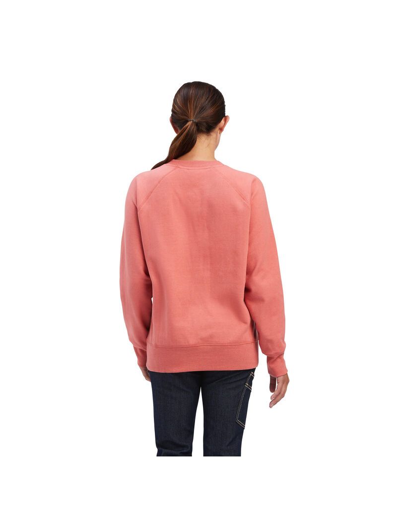 Vêtements De Travail Ariat Rebar Workman Washed Fleece Sweatshirt Rose Femme | SUP-74582840