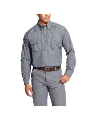 Chemises De Costume Ariat FR Featherlight Travail Grise Homme | JBB-49736202