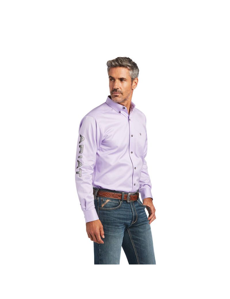 Chemises De Costume Ariat Team Logo Twill Fitted Violette Grise Homme | MCJ-40167193