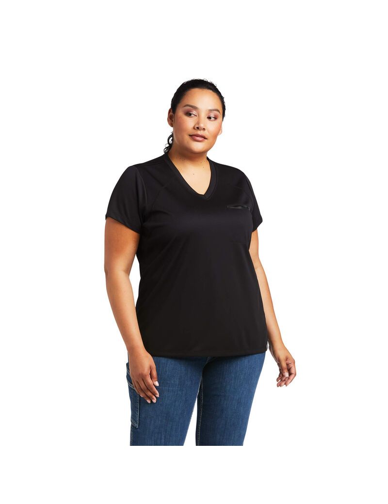 Vêtements De Travail Ariat Rebar Polartec Elite All Season T Shirts Noir Femme | IGZ-21914144