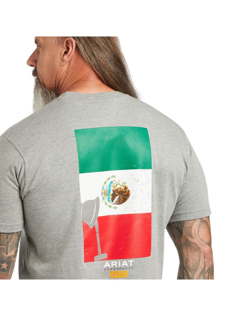 Vêtements De Travail Ariat Rebar Coton Strong Mexican Pride Graphique T Shirts Grise Homme | IPG-42963092