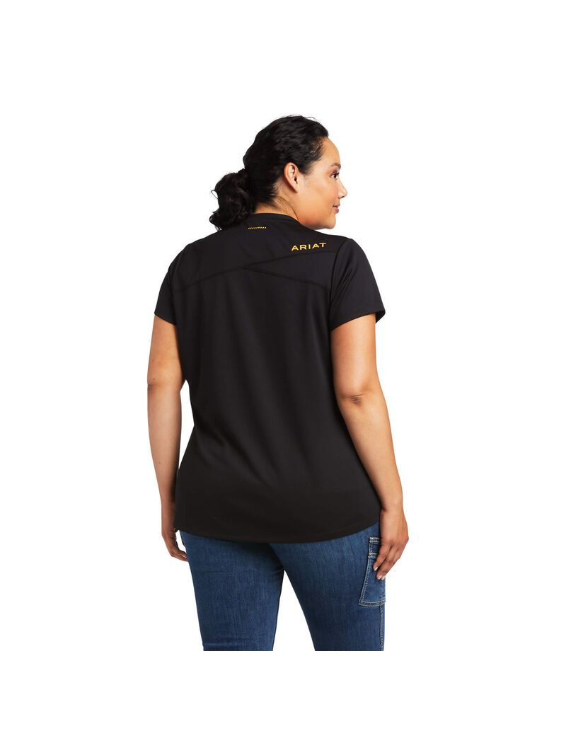 Vêtements De Travail Ariat Rebar Polartec Elite All Season T Shirts Noir Femme | IGZ-21914144