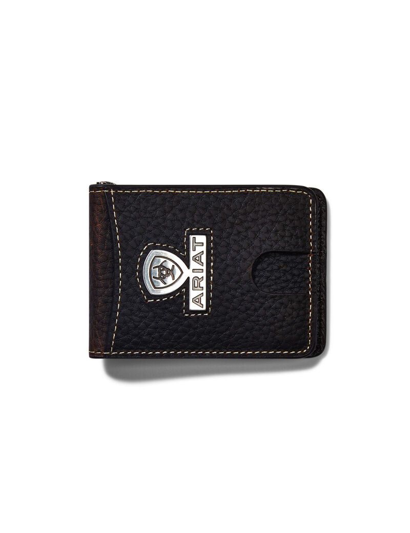 Portefeuilles Ariat Bifold Slim Staked Logo Marron Homme | IXD-80313779