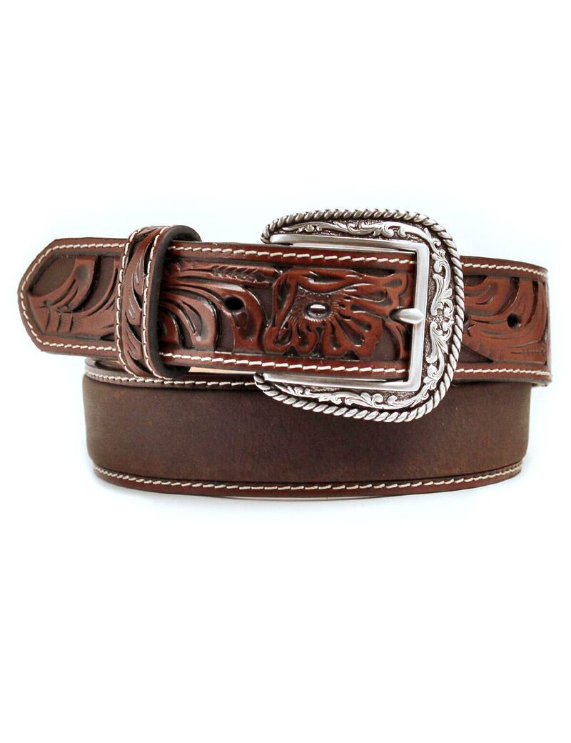 Ceintures Ariat Floral embossed ends Marron Homme | BIW-71053128