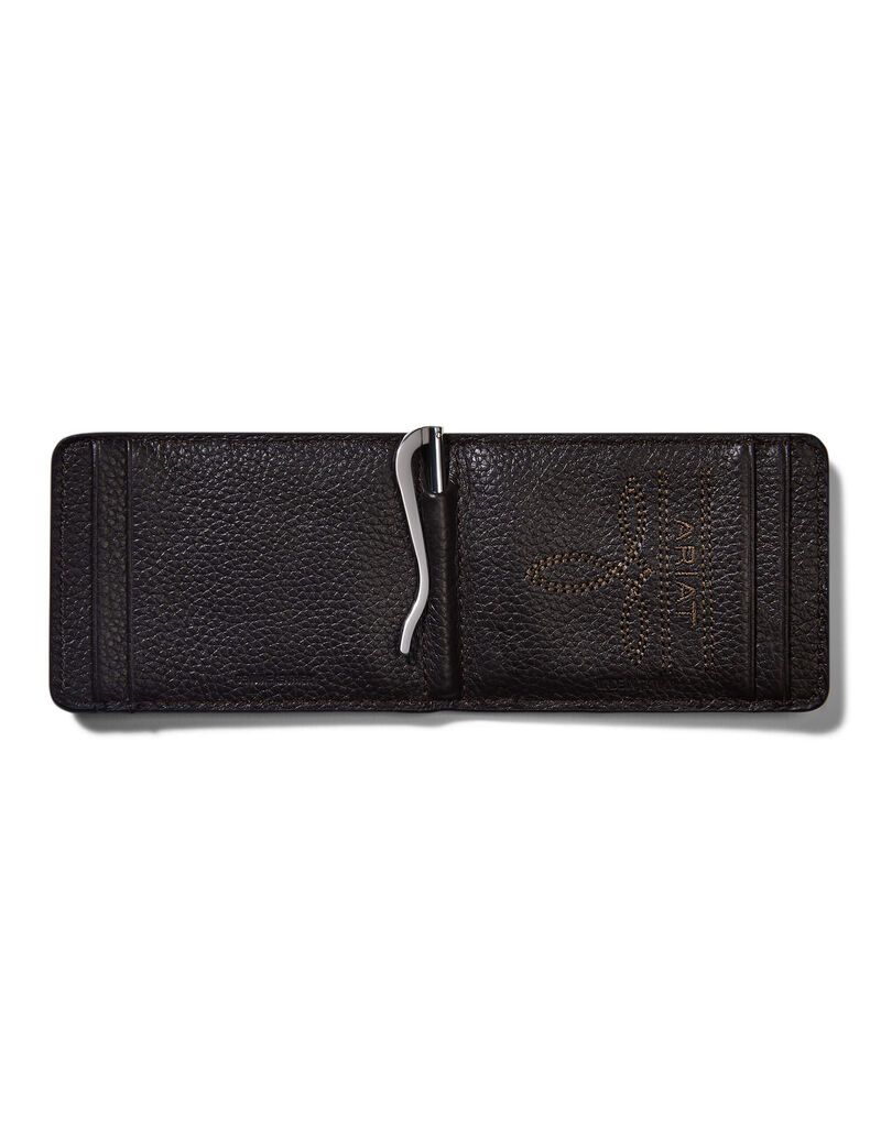 Portefeuilles Ariat Bifold Slim Staked Logo Marron Homme | IXD-80313779