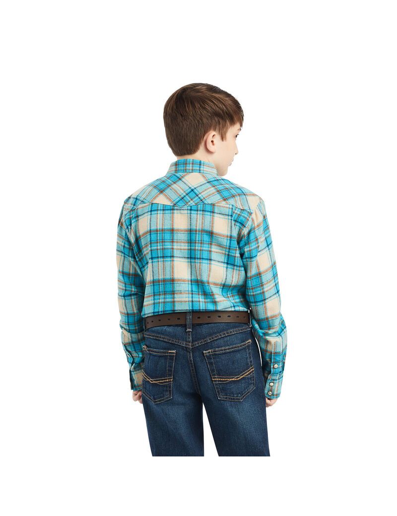 Chemises De Costume Ariat Handley Retro Fit Turquoise Enfant | KXR-92002410