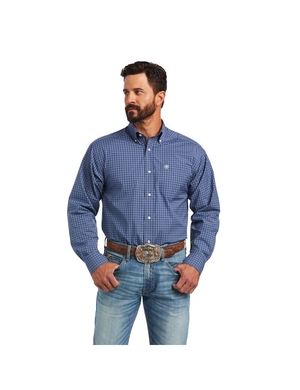 Chemises De Costume Ariat Pro Series Bryson Classiche Fit Grise Foncé Bleu Homme | IWV-62476162