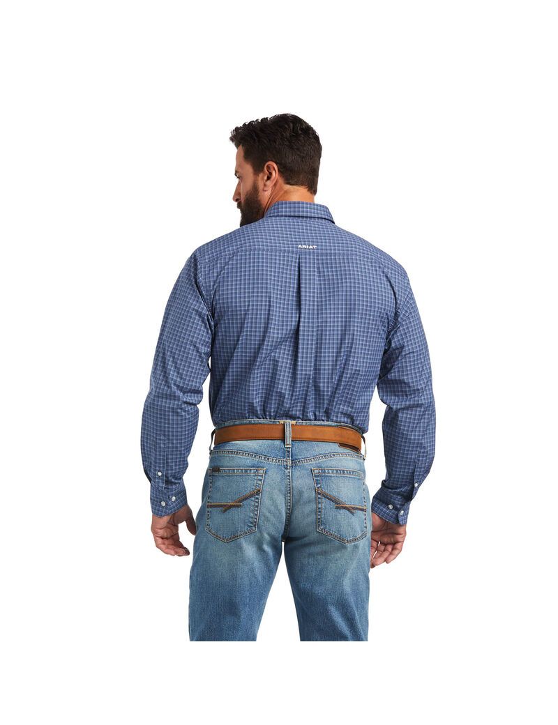 Chemises De Costume Ariat Pro Series Bryson Classiche Fit Grise Foncé Bleu Homme | IWV-62476162