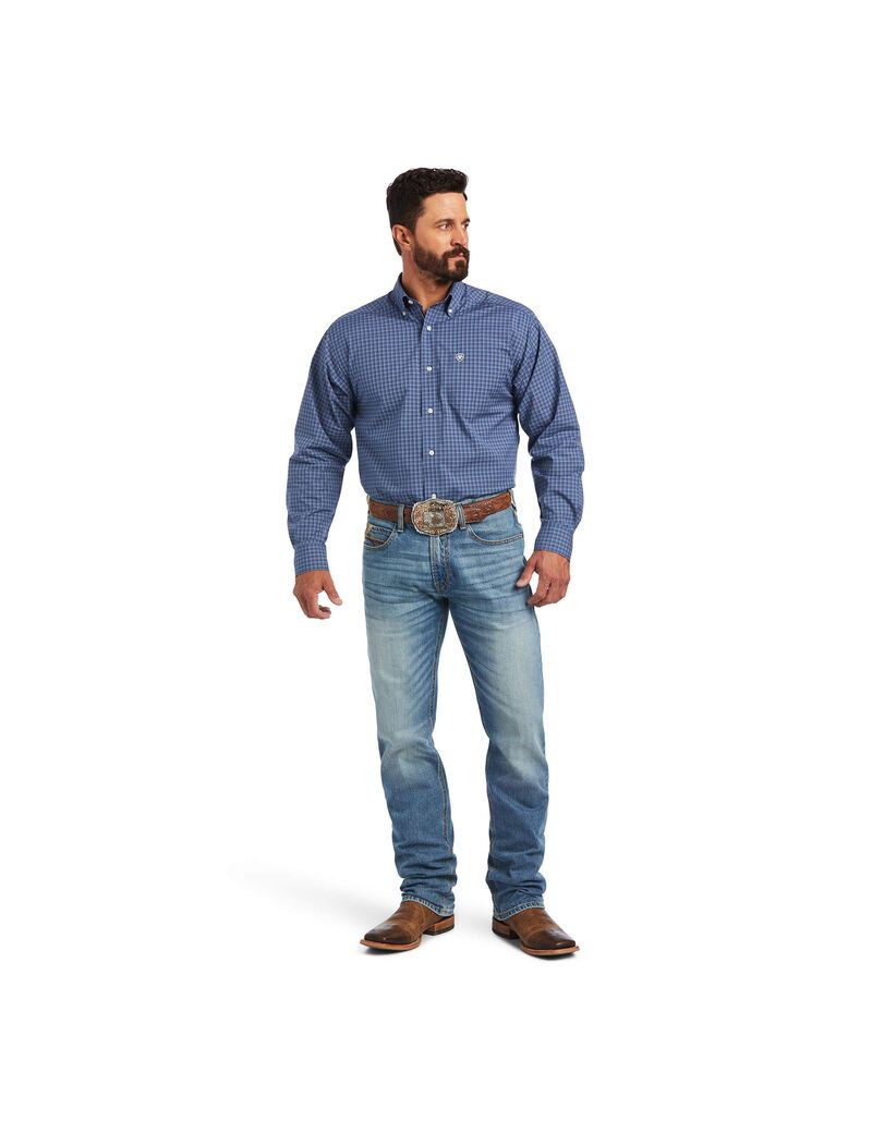 Chemises De Costume Ariat Pro Series Bryson Classiche Fit Grise Foncé Bleu Homme | IWV-62476162