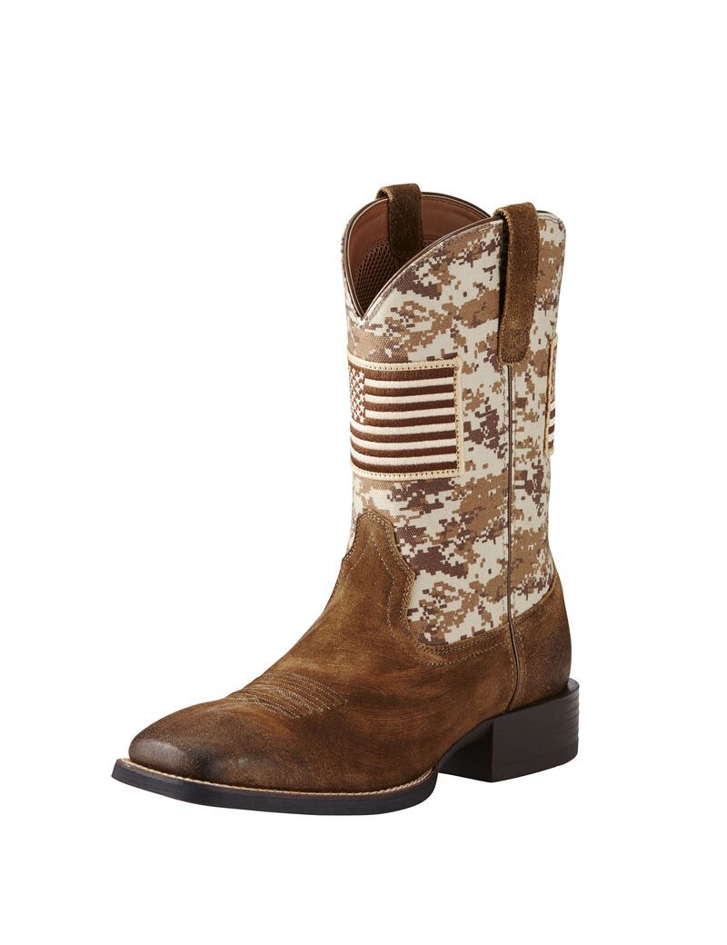 Bottes Western Ariat Sport Patriot Beige Homme | QST-85778131