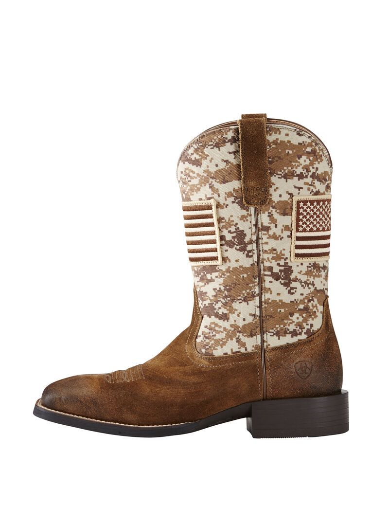 Bottes Western Ariat Sport Patriot Beige Homme | QST-85778131