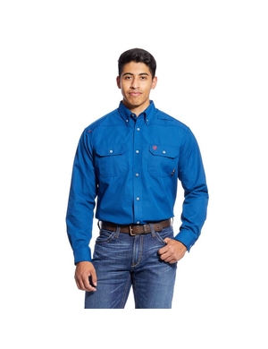 Chemises De Costume Ariat FR Featherlight Travail Bleu Royal Bleu Homme | PNH-34996491