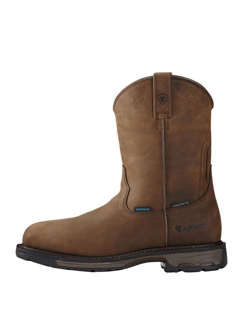 Bottes Imperméables Ariat WorkHog Wellington Composite Embout Travail Marron Homme | XMV-72390209