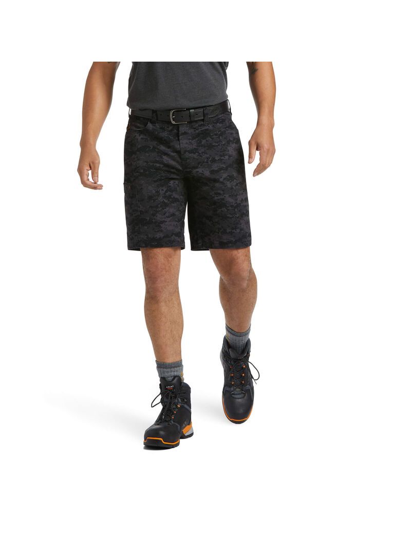 Shorts Ariat Rebar DuraStretch Made Tough Noir Camouflage Homme | EVO-89866714