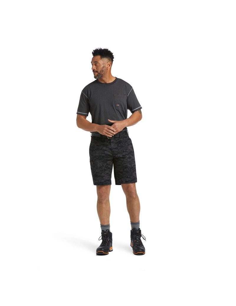 Shorts Ariat Rebar DuraStretch Made Tough Noir Camouflage Homme | EVO-89866714