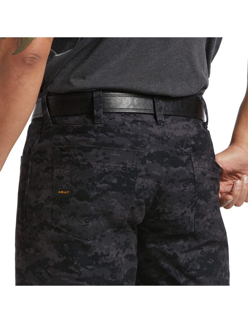 Shorts Ariat Rebar DuraStretch Made Tough Noir Camouflage Homme | EVO-89866714