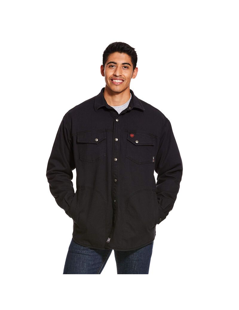 Vestes Ariat FR Rig Shirt Noir Homme | QLU-52734539