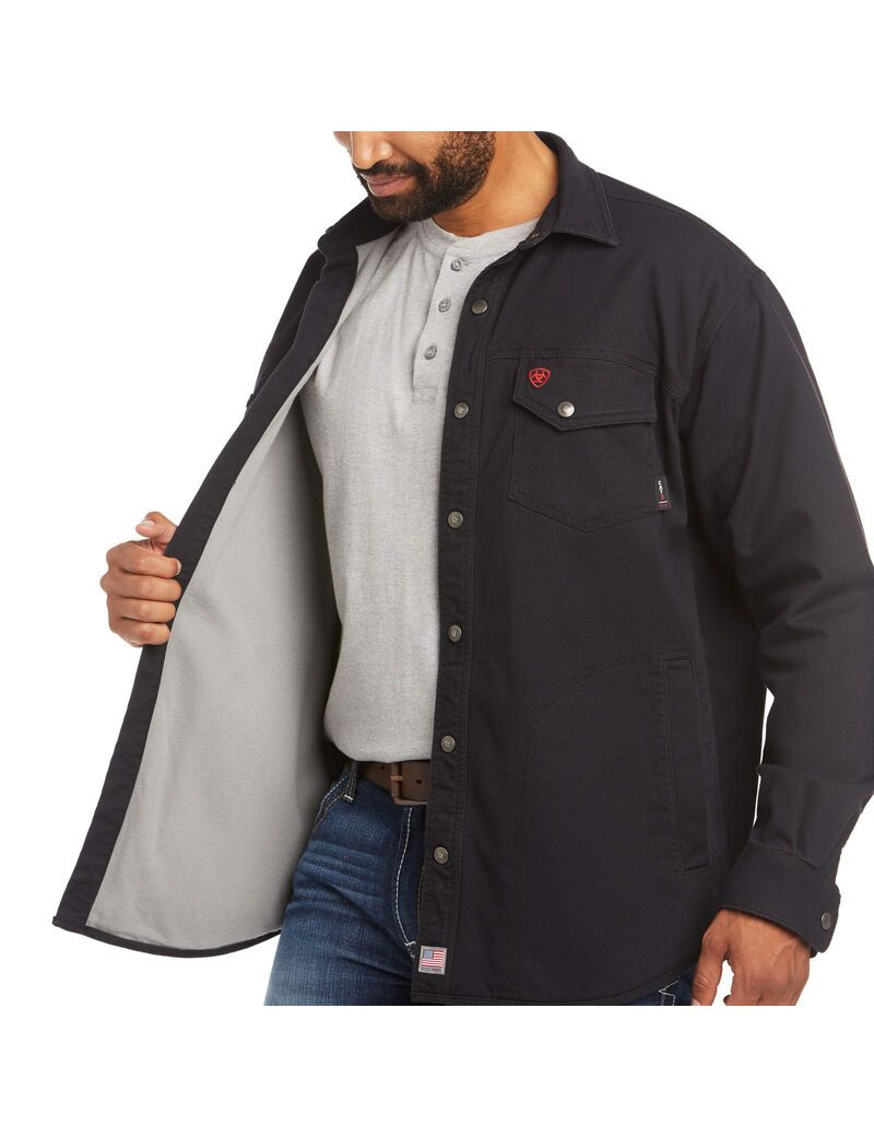 Vestes Ariat FR Rig Shirt Noir Homme | QLU-52734539