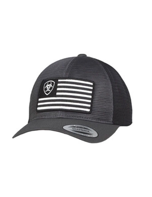 Casquettes Ariat Shield flag mesh Grise Homme | DFT-35403192