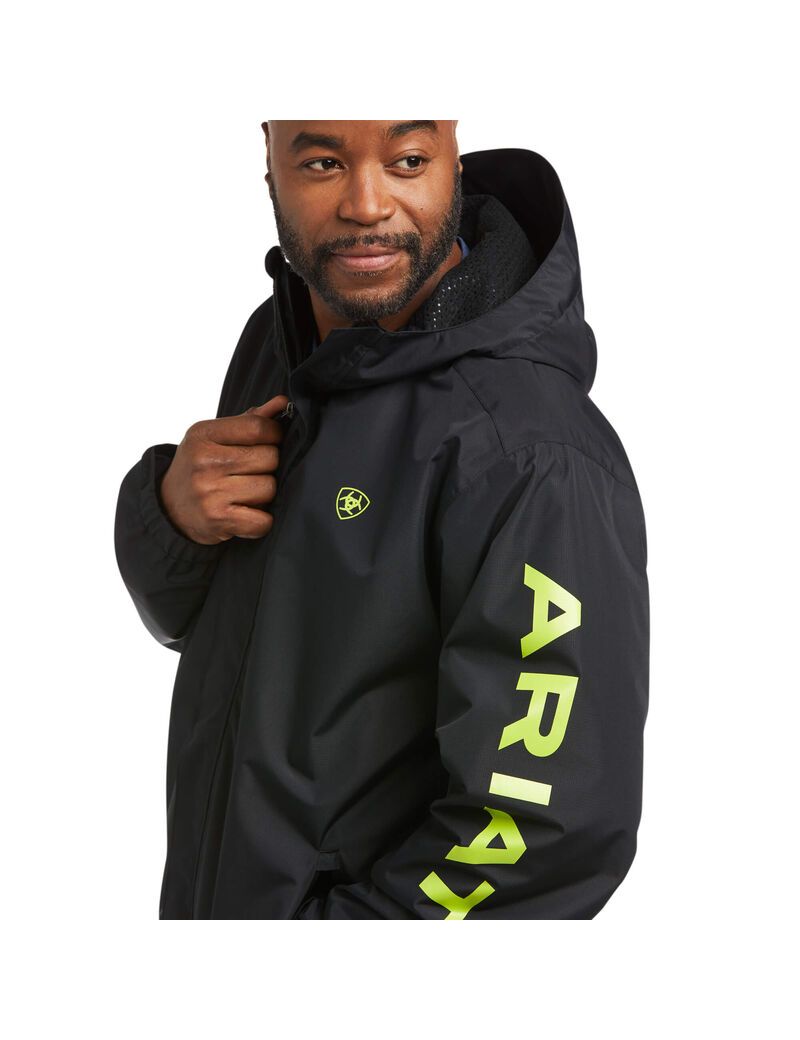 Vestes Ariat Rebar Stormshell Logo Imperméables Noir Vert Clair Homme | AKH-46824402