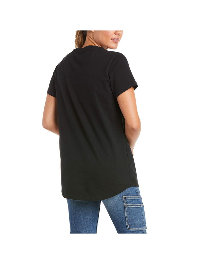 Vêtements De Travail Ariat Rebar Coton Strong V-Neck Top Noir Femme | DHE-11901070