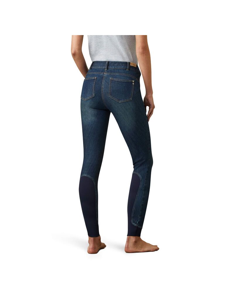 Pantalon Ariat Halo Denim Knee Patch Breech Bleu Femme | MVA-10852397