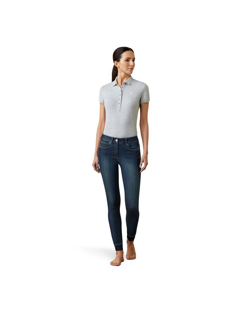 Pantalon Ariat Halo Denim Knee Patch Breech Bleu Femme | MVA-10852397