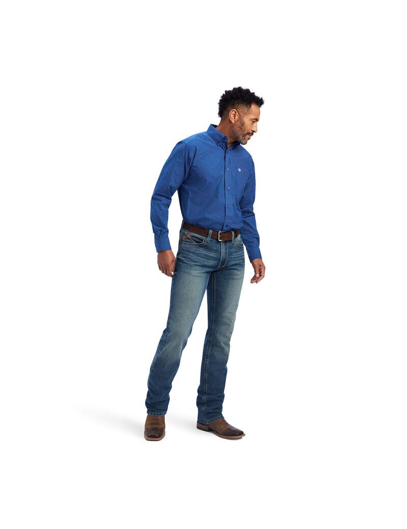 Chemises De Costume Ariat Benedict Classiche Fit Bleu Homme | ZZK-55630905