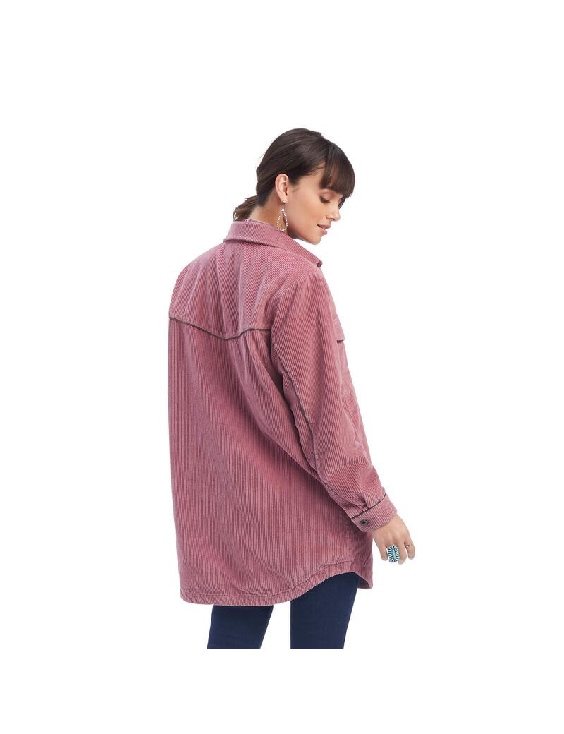 Vestes Ariat On the Run Shacket Shirt Rose Femme | LMI-99831949