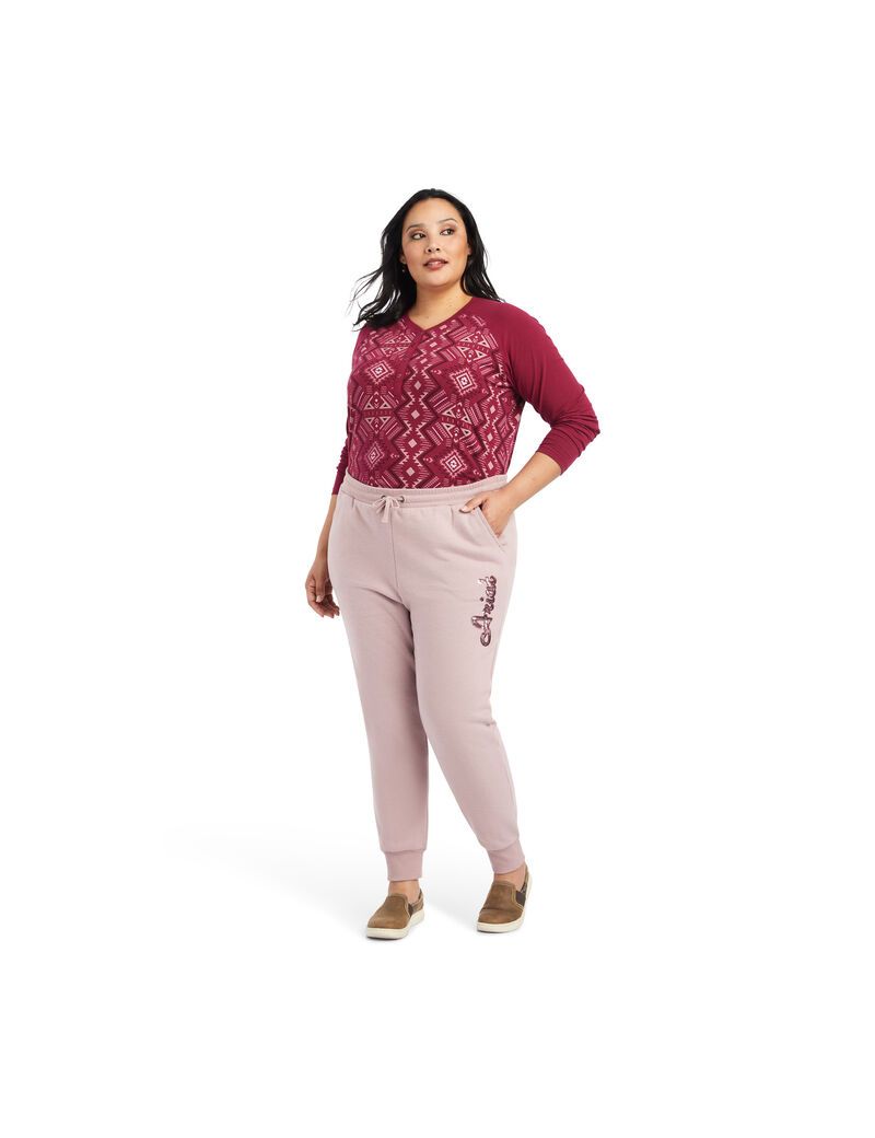 Pantalon Ariat Real Jogger Sweatpants Rose Femme | BGT-57689213