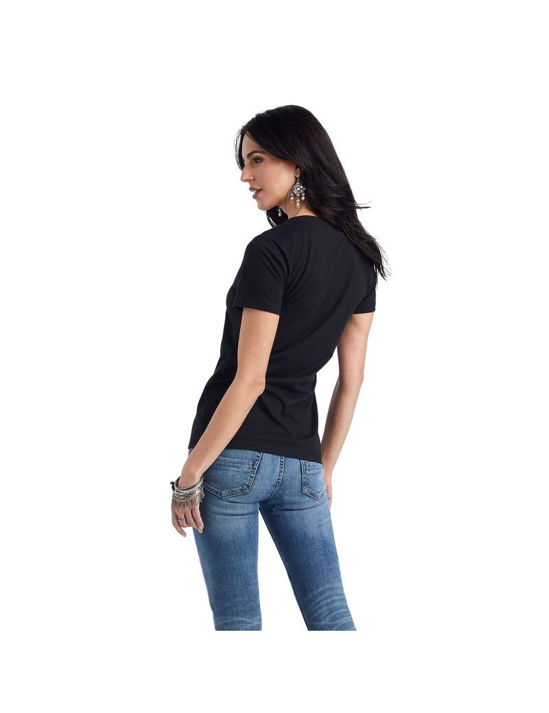 Hauts Ariat Wild Heart Tee Noir Femme | AMM-47286802