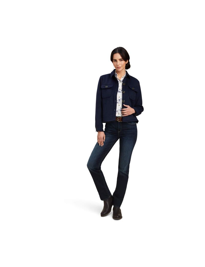 Vestes Ariat Ashford Shirt Bleu Marine Femme | ABW-21247140