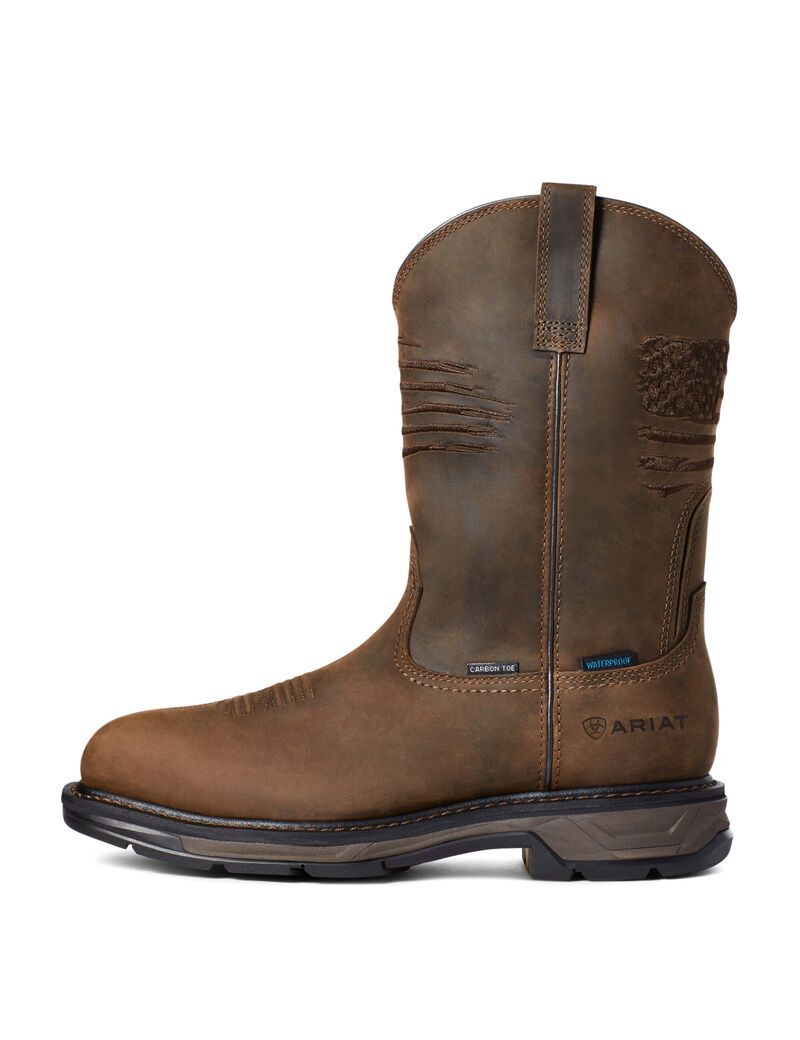 Bottes Imperméables Ariat WorkHog XT Patriot Carbon Embout Travail Marron Homme | SDF-99196927