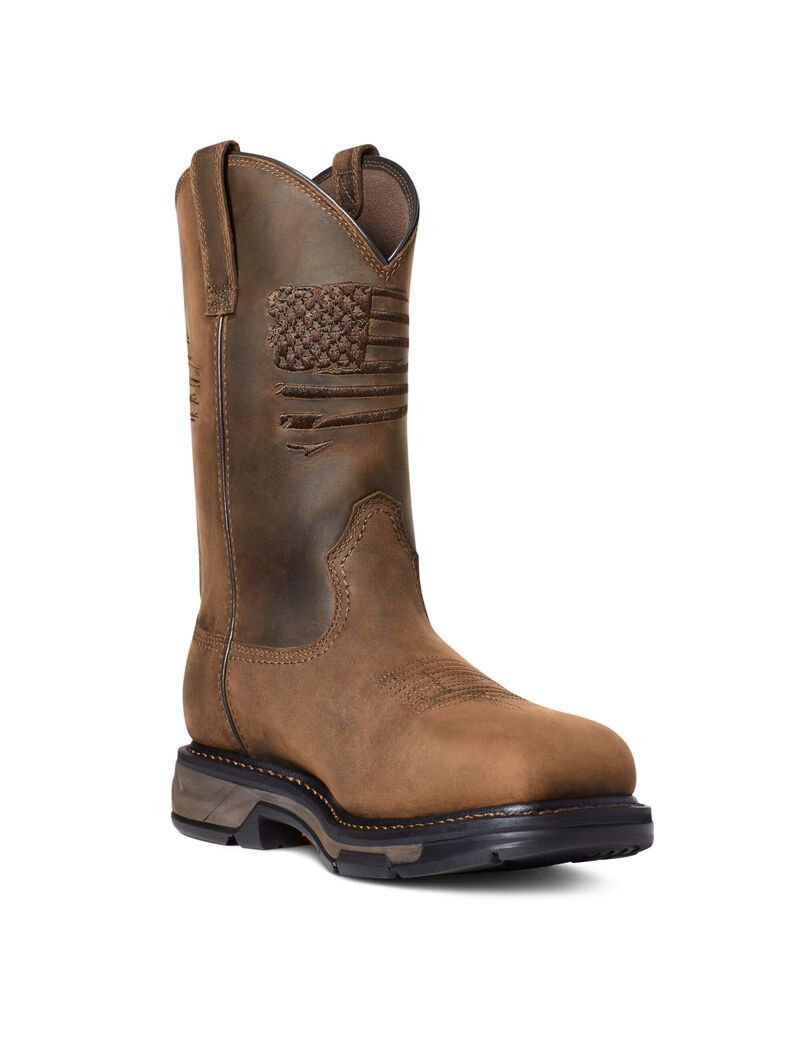 Bottes Imperméables Ariat WorkHog XT Patriot Carbon Embout Travail Marron Homme | SDF-99196927