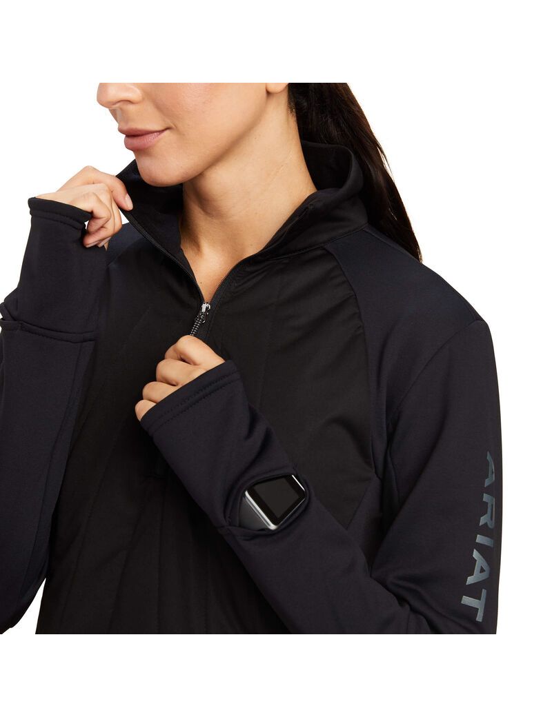 Sweats Ariat Venture 1/2 Zip Noir Femme | BZO-31659576