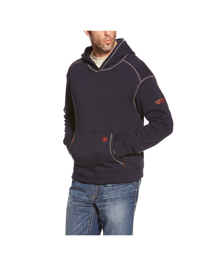 Sweat à Capuche Ariat FR Polartec Bleu Marine Homme | XAZ-96618609