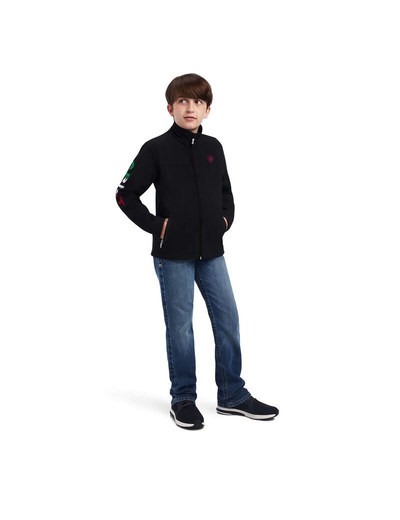 Vestes Ariat New Team Softshell Brand Noir Enfant | KXE-33453850