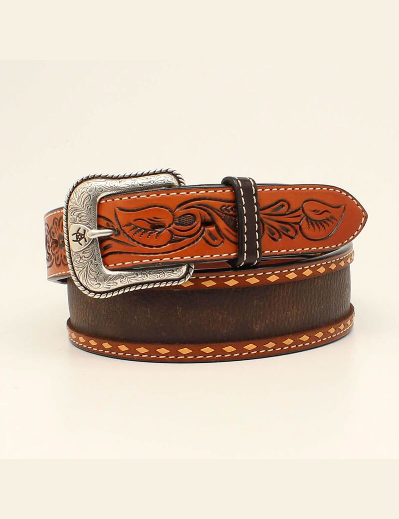 Ceintures Ariat White stitch trim Marron Homme | UTN-43136136