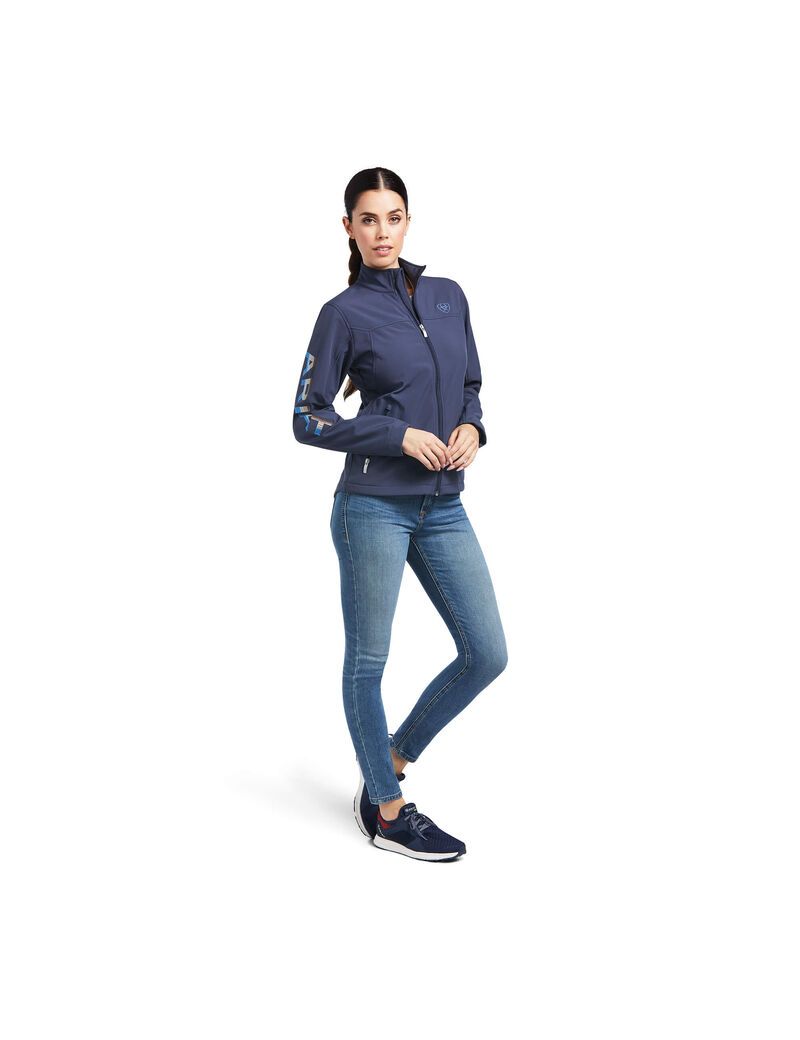 Vestes Ariat New Team Softshell Bleu Femme | CUV-24464711